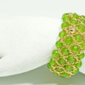 Damen Armband mit facettierter grüner Jade.