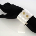 Silber Armband Atelier Cut in Sterling Silber 925/000 mit Druckknopf Schließe. Breite: 45 mm