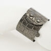 Damen Armband Atelier Kroko in Sterling Silber 925/000 schwarz rhodiniert, mit Druckknopf Verschluss. Breite: 45 mm