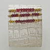 Armreif Atelier Kroko in Sterling Silber 925/000 mit facettierten Granat und Hämatit Beads. Druckknopf Sicherung. Breite: 45 mm