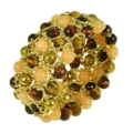 Damen Armband in Natur und Erdfarben mit Gelbgold