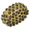Armband mit facettierten Granat Perlen, Gelbgold, Breite 35mm, 4 reihig