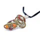 Anhänger in Schlangenform mit echten Steinen und Samtband