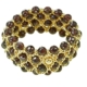 Armband mit facettierten Granat Perlen, Gelbgold, Breite 35mm, 4 reihig