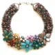 Collier Kette Multicolor mit verschiedenen echten Steinen in Handarbeit gefertigt