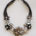 Collier Kette mit Onyx, Achat, Perlen und Perlmutt in braun, grau und weiß