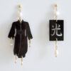 Ohrringe "Kimono" mit der Kalligraphie (Licht Helligkeit)