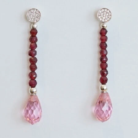 Ohrringe Zirkonia Granat