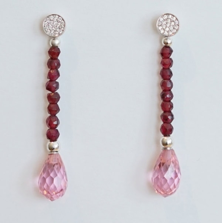 Ohrringe Zirkonia Granat