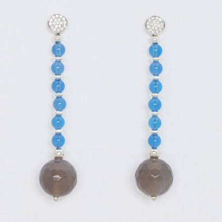 Ohrringe Mondstein Blauachat