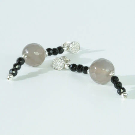 Ohrringe Mondstein Onyx