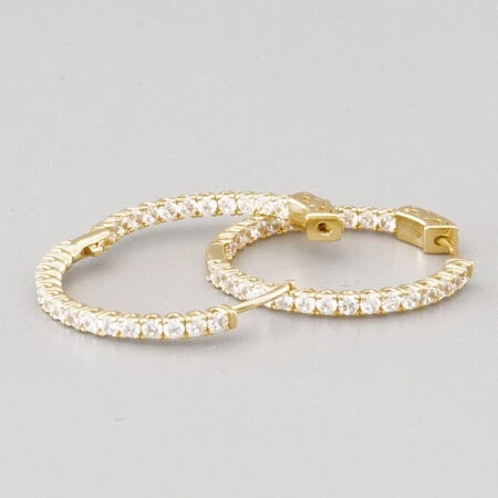 Creolen Ohrringe GG mit Zirkonia ausgefasst