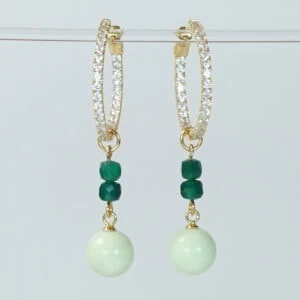 Creolen Ohrringe mit Steineinhänger