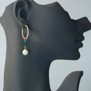 Creolen Ohrringe mit Steineinhänger