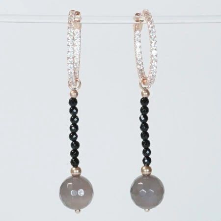 Creolen Ohrringe mit Steineinhänger