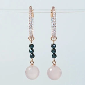 Creolen Ohrringe mit Steineinhänger