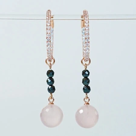 Creolen Ohrringe mit Steineinhänger