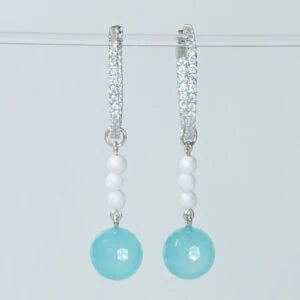 Creolen Ohrringe mit Steineinhänger