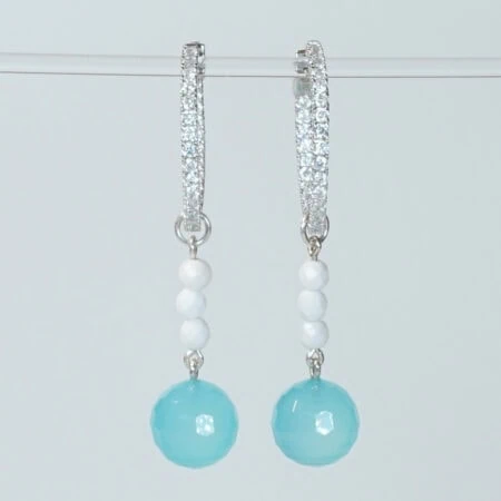 Creolen Ohrringe mit Steineinhänger