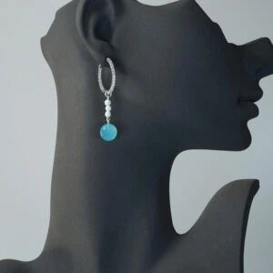 Creolen Ohrringe mit Steineinhänger