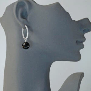 Creolen Ohrringe mit Steineinhänger