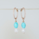 Creolen Ohrringe in RoseGold mit Amazonit und Rosa Quarz